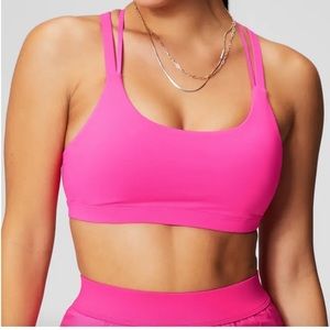 Fabletics neon pink sports bra